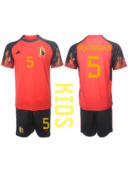Belgien Jan Vertonghen #5 Replika Hemmakläder Barn VM 2022 Kortärmad (+ byxor)